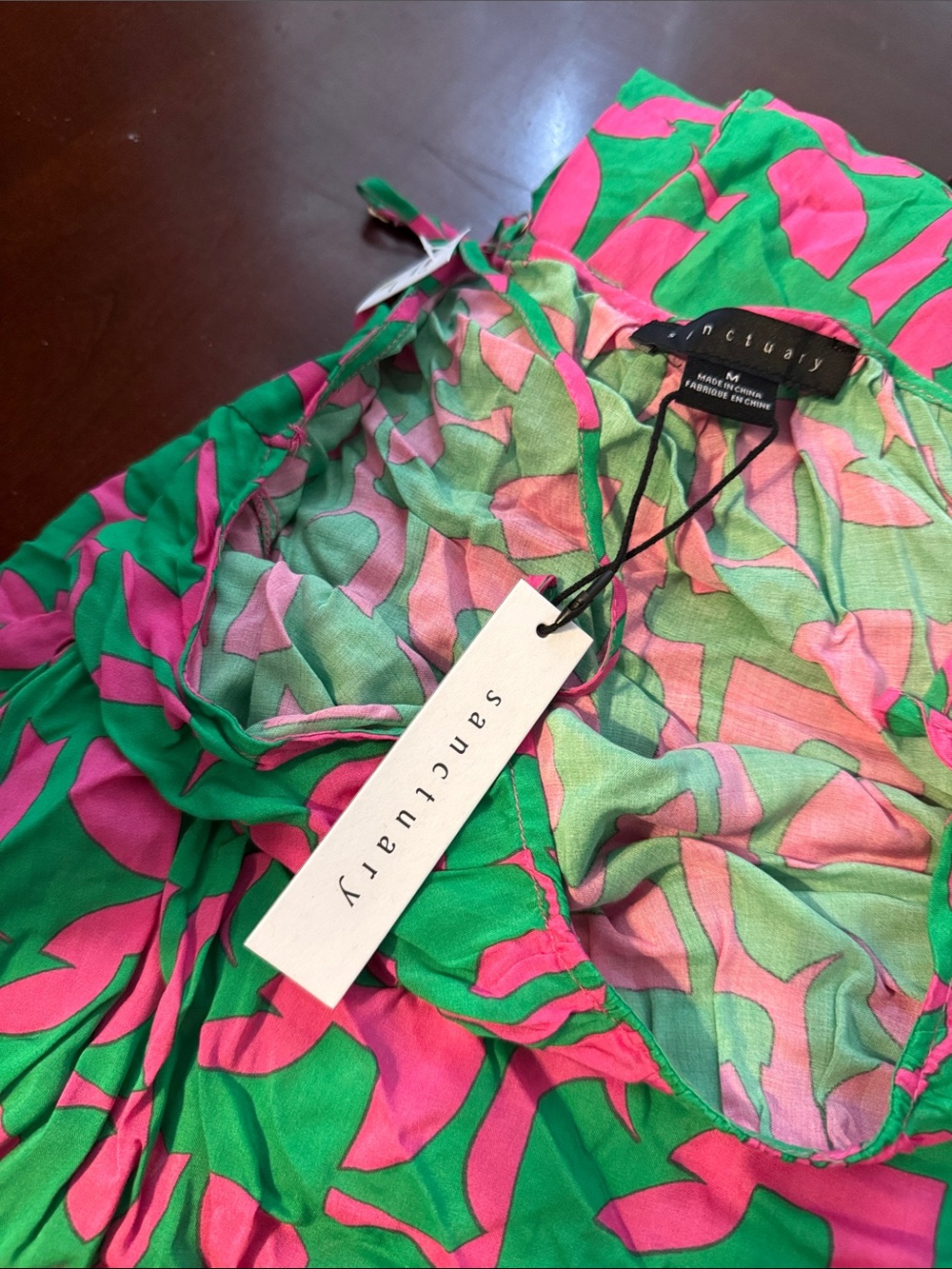 Sanctuary Green & Pink Patterned pajama set with pants - Picture 2 of 2